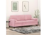 2025 Divano Moderno A 3 Posti Con Cuscini Decorativi In Velluto Rosa 180 Cm - Divani Classici,Design 3262937 2Parti