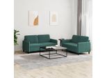 Divano Semplice A 2 Pezzi In Velluto Verde Scuro - Classic Sofas DE6908413 2Parcel