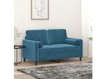 2025 Divano Moderno A 2 Posti Con Cuscini Decorativi In Velluto Blu 120 Cm - Divani Classici,Design 8849284 2Parcel