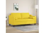 Best MöBel Divano A 2 Posti Con Cuscini Decorativi In Tessuto Giallo Chiaro 140 Cm - Classic Sofas CL5034270 2Parcel