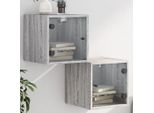 2025 Cloris Comodini Con Ante In Vetro 2 Pz. Grigio Sonoma 35X37X35 Cm - Comodini E Armadietti Vendita3428169 1Pacco