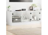 Maison Exclusive - Mobile Tv Con Ante In Vetro Bianco 102X37X42 Cm