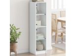 Bei Cloris Vetrina Con Ante In Vetro Bianco 35X37X142 Cm - Cassettiere Nuovo3470432 1Pacco