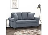 2025 Divano Moderno A 2 Posti Con Cuscini Decorativi In Velluto Grigio Scuro 120 Cm - Divani Classici,Design 4927959 2Parti