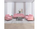 Pratico Set Di Divani A 3 Pezzi In Velluto Rosa - Divani Classici, Mobili Di Design 3849504 3Parcel
