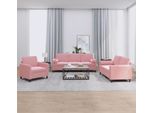 2025 Set Di Divani Moderni A 3 Pezzi Con Cuscini In Velluto Rosa - Divani Classici,Design 6509480 5Parcel