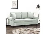 Divano Semplice A 2 Posti Con Cuscini Decorativi In Velluto Grigio Chiaro 140 Cm - Classic Sofas DE5675380 2Parcel