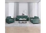 Set Di Divani Di Design A 3 Pezzi Con Cuscini In Velluto Verde Scuro - Divani Classici 2025 New3291718 5Parcel
