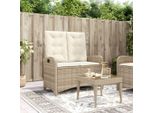 Pratica Panca Da Giardino Regolabile Con Cuscino Beige Poly Rattan - Panche Da Giardino ,Mobili Di Design 5439585 1Parcel