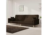 Best MöBel Divano Letto 2 Posti Con 2 Cuscini Tessuto Marrone Scuro - Divani Classici Cloris New7583445 1Pacco