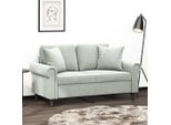 Design Nuovo Divano A 2 Posti Con Cuscini Decorativi In Velluto Grigio Chiaro 120 Cm - Divani Classici Mobili2025 CHY3410428 2Parti
