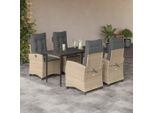 Set Di Mobili Da Giardino Bei Cloris Set Di Mobili Da Balcone Set Da Pranzo Da Giardino 5 Pezzi Con Cuscini Beige Mix Poly Rattan - Set Di Mobili Da Giardino New9498529 3Parcel