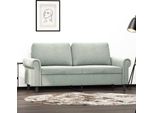 Bei Cloris Divano A 2 Posti In Velluto Grigio Chiaro 140 Cm - Divani Classici New4651462 1Pacco