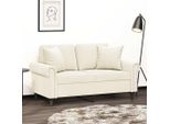 Design Nuovo Divano A 2 Posti Con Cuscini Decorativi Crema 120 Cm In Velluto - Divani Classici Mobili2025 CHY4457800 2Parti