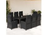 2025 Set Di Mobili Da Giardino Moderni Set Di Mobili Da Balcone Set Da Pranzo Da Giardino 9 Pezzi Con Cuscini Nero Poly Rattan - Set Di Mobili Da Giardino,Design 7666790 6Parcel