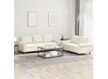 Bei Cloris Set Divano 2 Pezzi Con Cuscini In Velluto Crema - Divani Classici New2512617 2Parcel