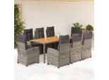 Pratico Set Di Mobili Da Giardino Set Di Mobili Da Balcone Set Da Pranzo Da Giardino 9 Pezzi Con Cuscini Grey Poly Rattan - Set Di Mobili Da Giardino ,Mobili Di Design 8589224 5Parcel