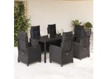 2025 Set Di Mobili Da Giardino Moderni Set Di Mobili Da Balcone Set Da Pranzo Da Giardino 7 Pezzi Con Cuscini Nero Poly Rattan - Set Di Mobili Da Giardino,Design 6484437 4Parcel