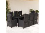 Bei Cloris Set Di Mobili Da Giardino Set Di Mobili Da Balcone Set Da Pranzo Da Giardino 9 Pezzi Con Cuscini Nero Poly Rattan - Set Di Mobili Da Giardino Nuovo6664179 5Parcel