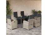 Set Di Mobili Da Giardino Durevole Set Di Mobili Da Balcone Set Da Pranzo Da Giardino 7 Pezzi Con Cuscini Grigio Chiaro Poly Rattan - Set Di Mobili Da Giardino Octo6213494 4Parcel