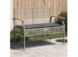 2025 Cloris Panca Da Giardino Con Cuscini Grigio Poli Rattan Legno D'acacia - Panche Da Giardino Vendita4605587 1Parcella