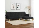 Bei Cloris Divano Letto 2 Posti Con Poggiapiedi In Tessuto Nero - Divani Classici New3451800 2Parcel