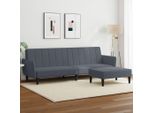 Bei Cloris Divano Letto A 2 Posti Con Poggiapiedi In Velluto Grigio Scuro - Divani Classici New7126533 2Parcel