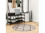 Pratico Tappeto Shaggy Pamplona A Pelo Profondo Moderno Beige Antracite Ø 100Cm - Tappeti Di Design ,Arredamento Di Design 3739628 1Parcel