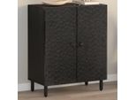 Design New Vetrinetta Side Cabinet Nero 60X33X75 Cm Legno Massiccio Di Mango - Cassettiere Mobili2025 CHY2953405 1Pacco