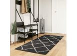 Best MöBel Tappeto Shaggy Pamplona A Pelo Profondo Moderno Nero Crema 80X200 Cm - Tappeti Di Design CL9209290 1Pacco