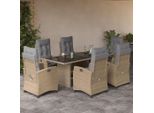 Set Di Mobili Da Giardino Di Design Set Di Mobili Da Balcone Set Da Pranzo Da Giardino 7 Pezzi Con Cuscini Beige Mix Poly Rattan - Set Di Mobili Da Giardino 2025 Neu6731040 4Parcel