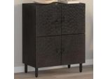 2025 Cloris Vetrina Laterale Nero 60X33X75 Cm Legno Massiccio Mango - Cassettiere Vendita1385167 1Pacco