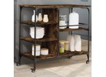 Stabli MöBel Carrello Da Cucina In Rovere Affumicato 100X45X89,5 Cm Materiale A Base Di Legno - Carrello Portavivande CC5589336 1Pacco