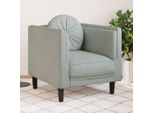 Bei Cloris Poltrona Con Cuscino Velluto Grigio Chiaro - Divani Classici New4308553 1Pacco