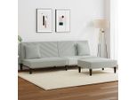 Best MöBel Set Divano 2 Pezzi Con Cuscini In Velluto Grigio Chiaro - Classic Sofas CL8499964 2Parcel
