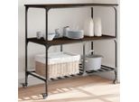 2025 Carrello Da Cucina Moderno Aspetto Quercia Marrone 100X50X95 Cm Materiale A Base Di Legno - Carrello Portavivande,Design 6849785 1Pacco