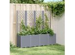 Maison Exclusive - Fioriera Con Griglia Rampicante Blu-Grigio 160X40X140 Cm Pp