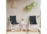 Stabli MöBel Cuscini Per Schienale Basso 2 Pezzi Tessuto Oxford Nero A Quadri - Cuscini Per Mobili Da Giardino CC3228670 1Pacco