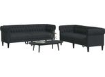 Pratico Set Di Divani A 2 Pezzi In Tessuto Nero - Divani Classici ,Mobili Di Design 9285674 2Parcel