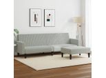 Pratico Set Di Divani A 2 Pezzi In Velluto Grigio Chiaro - Divani Classici, Mobili Di Design 7182691 2Parcel