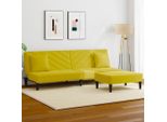 Bei Cloris Set Divano 2 Pezzi Con Cuscini In Velluto Giallo - Divani Classici New7225301 2Parcel