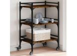 Carrello Da Cucina Di Design In Rovere Fumé 50X35X75,5 Cm In Legno - Carrello Portavivande 2025 Nuovo8981390 1Pacco