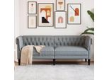 Stile Elegante Divano Chesterfield A 3 Posti In Tessuto Grigio Chiaro - Divani Classici Hommie4390445 1Parcel