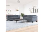 Set Di Divani 2 Pezzi Stabli In Velluto Grigio Scuro - Divani Classici CC7992662 2Parti