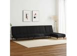 Stabli MöBel Set Di Divani A 2 Pezzi In Velluto Nero - Divani Classici CC9781776 2Parti