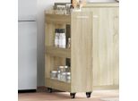 Best MöBel Vetrina Armadio Con Rotelle Rovere Sonoma 60X22X79 Cm Materiale Legno - Cassettiere CL4547403 1Pacco
