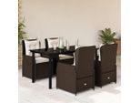 Set Di Mobili Da Giardino Di Design Set Di Mobili Da Balcone Set Da Pranzo Da Giardino 5 Pezzi Con Cuscini Marrone Poly Rattan - Set Di Mobili Da Giardino 2025 New1829784 3Parcel