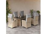Set Di Mobili Da Giardino Semplice Set Di Mobili Da Balcone Set Da Pranzo Da Giardino 7 Pezzi Con Cuscini Beige Mix Poly Rattan - Set Di Mobili Da Giardino DE3550948 4Parcel