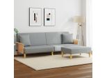 Best MöBel Divano Letto A 2 Posti Con Cuscini E Poggiapiedi Velluto Grigio Chiaro - Classic Sofas Cloris New4731545 2Parcel