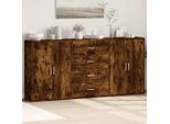 Maison Exclusive - Credenze 3 Pz Rovere Fumo 60X31X84 Cm In Legno Multistrato